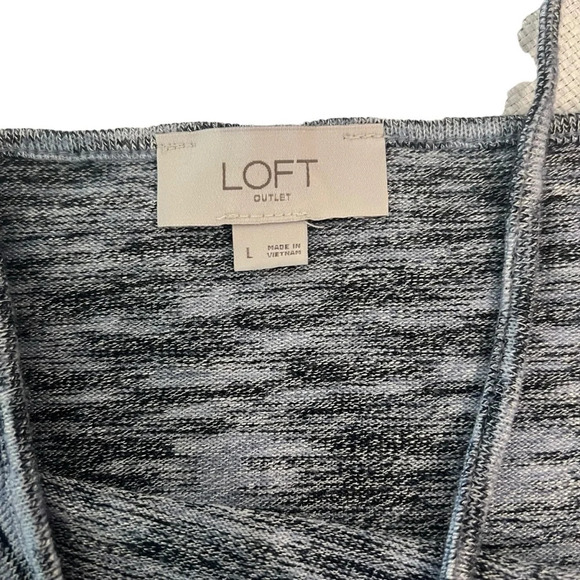 LOFT Outlet Shirt Spaghetti Strap Cami Size Large Soft Blue Black Space Dyed - Picture 4 of 9